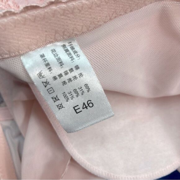 Bra Size 46DD Pink Lace Front Hooks Adjustable Straps Underwire Inside Padding - Picture 7 of 15